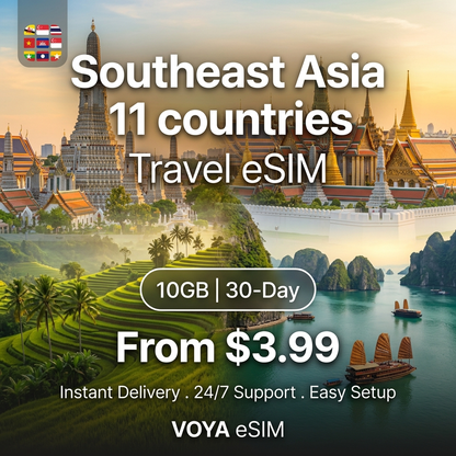 Southeast Asia 11 countries Travel eSIM - VOYA eSIM